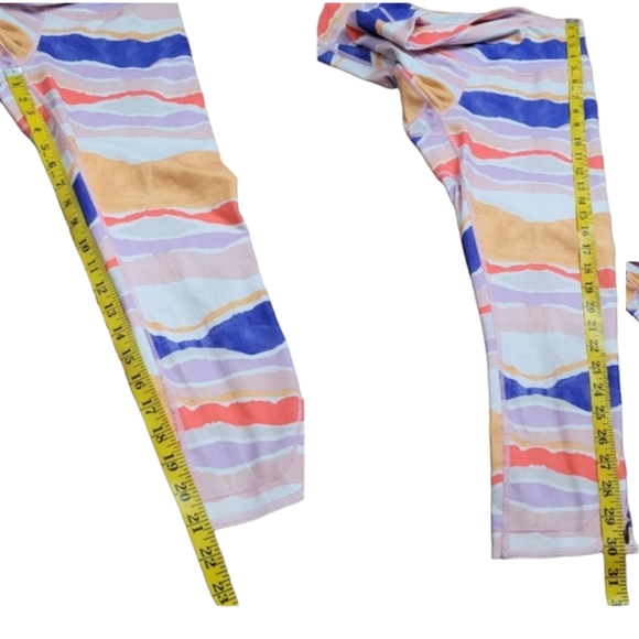 Lululemon True Self Crop Bleacher Stripe White Iris Flower high-rise luon 21"  6 - Picture 12 of 14